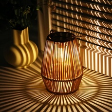 Lanterne solaire suspendue tissée à la main - extérieur
