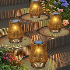 Lanterne solaire tissée à la main pour extérieur
