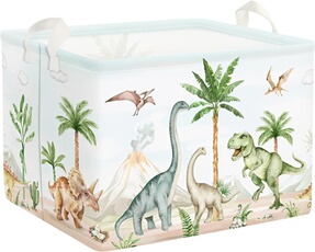Panier à linge Volcan Dinosaures rectangulaire 40×30 cm