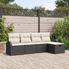 Salon de jardin modulable rotin noir 5 pieces