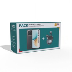 Smartphone Honor Pack 400 Smart 4G 128 Go Velvet Black + Choice Earbuds S7 gris