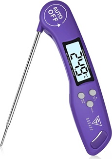 Thermometre Cuisine avec écran LCD pour Viande, BBQ, Steak, Huile, Lait, Vin violet