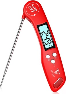 Thermometre Cuisine avec écran LCD pour Viande, BBQ, Steak, Huile, Lait, Vin rouge