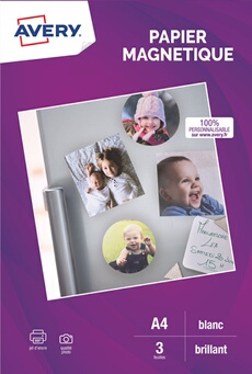 3 feuilles de magnétique qualite photo A4 Jet d'encre