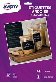 3 Autocollants aspect effaçables et repositionnables Format A4