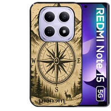 Coque noire pour Redmi note 15 5G et POCO M8 5G avec motif voyage et boussole