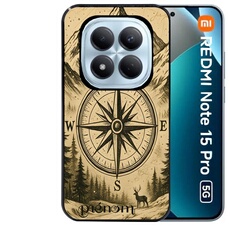 Coque noire pour Redmi note 15 PRO 5G avec motif voyage et boussole