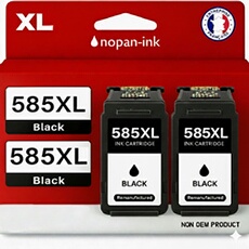 Pack de 2 Cartouches compatible pour Canon PG585XL Noir 3 X PLUS D'ENCRE