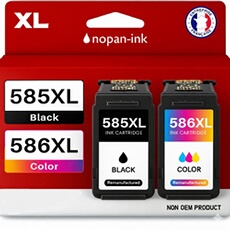 Pack de 2 Cartouches compatible pour Canon PG585XL CL586XL 3 X PLUS D'ENCRE Noir & Couleur