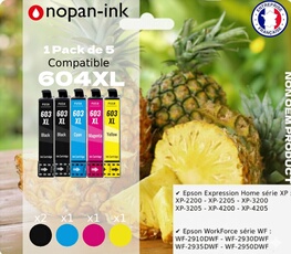Pack de 5 Cartouches compatible pour Epson 604XL Noir & Couleurs