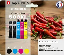 Pack de 5 Cartouches compatible pour Epson 503XL Noir & Couleurs