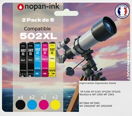 Pack de 10 Cartouches compatible pour Epson 502XL Noir & Couleurs
