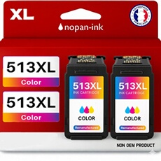Pack de 2 Cartouches compatible pour Canon CL513 Couleur