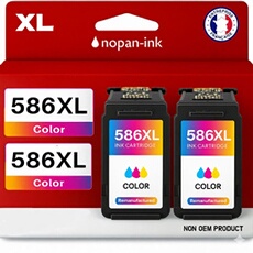 Pack de 2 Cartouches compatible pour Canon CL586XL 3 X PLUS D'ENCRE Couleur