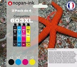 Pack de 8 Cartouches compatible pour Epson 603XL Noir & Couleurs