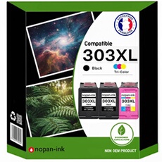Pack de 3 Cartouches compatible pour HP 303XL Noir & Couleur
