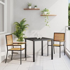 Lot de 2 chaise en rotin empilable non pliable exterieur noir