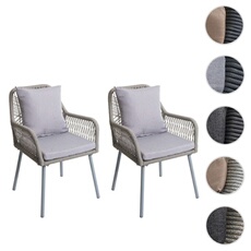 Lot de 2 chaise exterieur non pliable H. 81 cm en aluminium gris