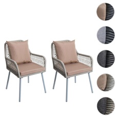 Lot de 2 chaise exterieur non pliable en aluminium H. 81 cm gris