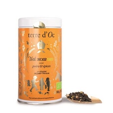 Terre D'oc Boîte de thé Noir Poire & Epices 100g