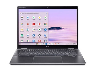 Chromebook Plus Spin 514 CP514-4HN - Conception inclinable - Intel Core 5 - 120U / jusqu'à 5 GHz - Chrome OS - Intel Graphics - 8 Go RAM - 256 Go SSD