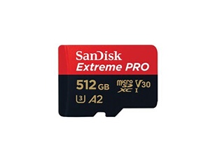 Extreme PRO - Carte mémoire flash (adaptateur microSDXC vers SD inclus(e)) - 512 Go - A2 / Video Class V30 / UHS-I U3 / Class10 - microSDXC UHS-I