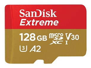 Extreme - Carte mémoire flash (adaptateur microSDXC vers SD inclus(e)) - 128 Go - A2 / Video Class V30 / UHS-I U3 / Class10 - microSDXC UHS-I