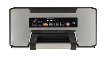 Conditionneuse sous vide avec rouleau et reglette de coupe integres