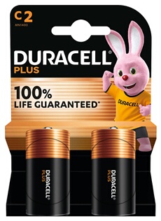 Pack de 2 Piles Alcalines Duracell Plus 1.5V LR14 – Usage Unique - vue 2