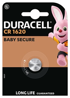 Pile Bouton Duracell CR1620 – 3 Volts, 80 mAh