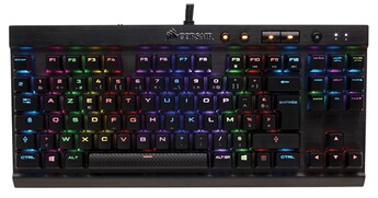 CORSAIR Clavier Gamer Mécanique Compact K65 RGB RAPIDFIRE Cherry MX Speed AZERTY CH 9110014 FR - vue 3