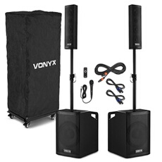 VX1050BT Pack enceintes sono actives 1150W - système 2.2 - subwoofer 2 x 12 + micro