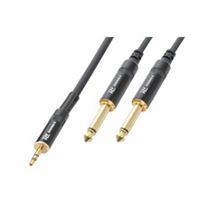 PD Connex Câble Audio Cordon Jack 3,5 Mâle Stéréo/2x Jack 6,35 Mono - 6m
