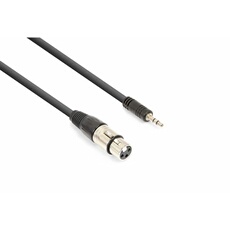 câble audio cordon xlr femelle / jack 3,5 stéréo - 0,5m - Idéal pour relier vos enceintes de sonorisation