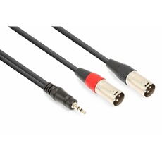 Câble Audio Cordon 2x XLR Mâle/Jack 3,5 Stéréo - 1,5m