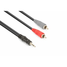 Câble Audio Cordon Jack 3,5 Stéréo/2x RCA Mâle - 6m