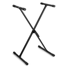 KBS01 - Support pour Clavier, Fixation Verrouillage Rapide, avec Barres de 36cm, Revêtement Anti-Glissement, Idéal DJ Mobiles