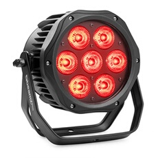 Beamz Professional BWA410 Projecteur PAR - Eclairage soirée DJ - 7 LED RVBB - 4/8 canaux DMX - 7x 10W - noir