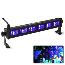 Beamz BUV63 Barre LED - Eclairage de scène & soirées DJ - 6x LED UV lumière noire - 30W - noir