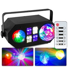 LEDWAVE Eclairage de soirée DJ - Jellyball LED RVB + Waterwave RVBB UV / Stroboscope - noir
