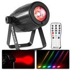 PS21W LED Pin Spot - Projecteur LED éclairage de soirée - effet strobo RVBB - 12W - noir