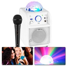 Sbs50w Enceinte Karaoké Avec Microphone - Blanche