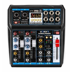 VMM-P500 - Table de mixage 4 canaux, Technologie Bluetooth, MP3/USB, 16 effets digitaux, Entrées microphones