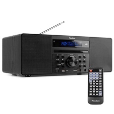 Radio Prato Radio Dab+ Lecteur Cd Bluetooth Fonction horloge 2 X port USB Télécommande Incluse Noir