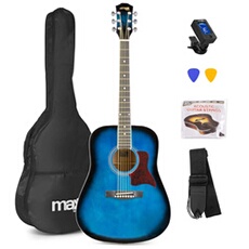 Acheter Max SoloJam Guitare acoustique adulte débutant - Bleue, cordes en acier, accordeur digital, sac de transport, médiators Très bon état - 68,95 € Max SoloJam Guitare acoustique adulte débutant - Bleue, cordes en acier, accordeur digital, sac de transport, médiators Très bon état - reconditionné disponible sur Darty