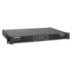 VDA1000 Amplificateur professionnel 2x 500W classe D - Noir, entrée stéréo, entrée 6.35mm, XLR, sorties speakon NL-4