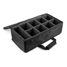 AC420 Valise souple pour 8 projecteurs PAR LED RGBW BBP44 - Noir, pratique et résistante , 8 compartiments individuels