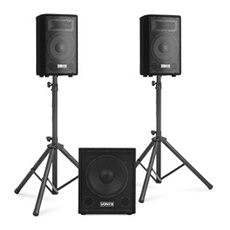 VX1015BT Pack Sono DJ actif 2.1 - 1000W, 8Ohm, avec Bluetooth, subwoofer 15 pouces, 2 HP de 10 pouces