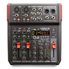 VM-KG06 Console de mixage 6 canaux - Avec Bluetooth, Lecteur MP3, interface audio USB, processeur de son