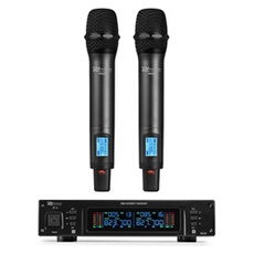 PD220 - Système de Microphones Sans Fil UHF, True Diversity, 2 Micros et 1 Récepteur - 2x80 Canaux